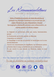 Livret de soins tatouage détatouage avec recommandations professionnelles Encre Et Mer studio Port-Fréjus Var