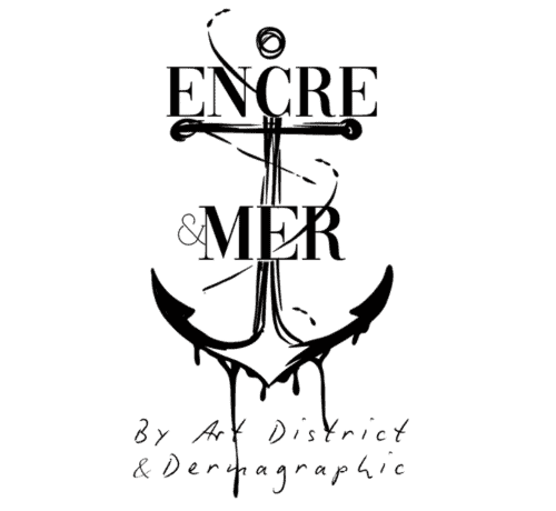 Logo officiel Encre Et Mer salon tatouage piercing Port-Fréjus Var ancre marine